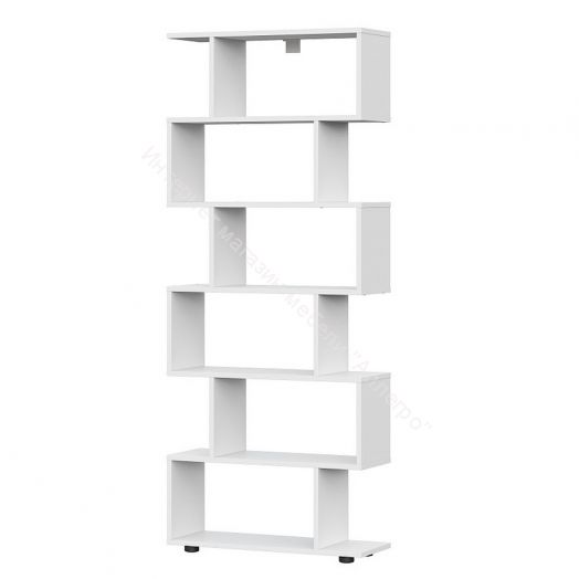 Стеллаж (змейка) Токио Белый текстурный