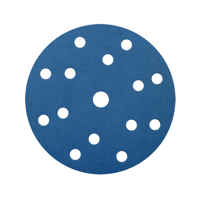 Deerfos SA331 Абразивный круг, липучка, 150мм., Р40, синий, 15 отверстий, в упаковке 50шт.