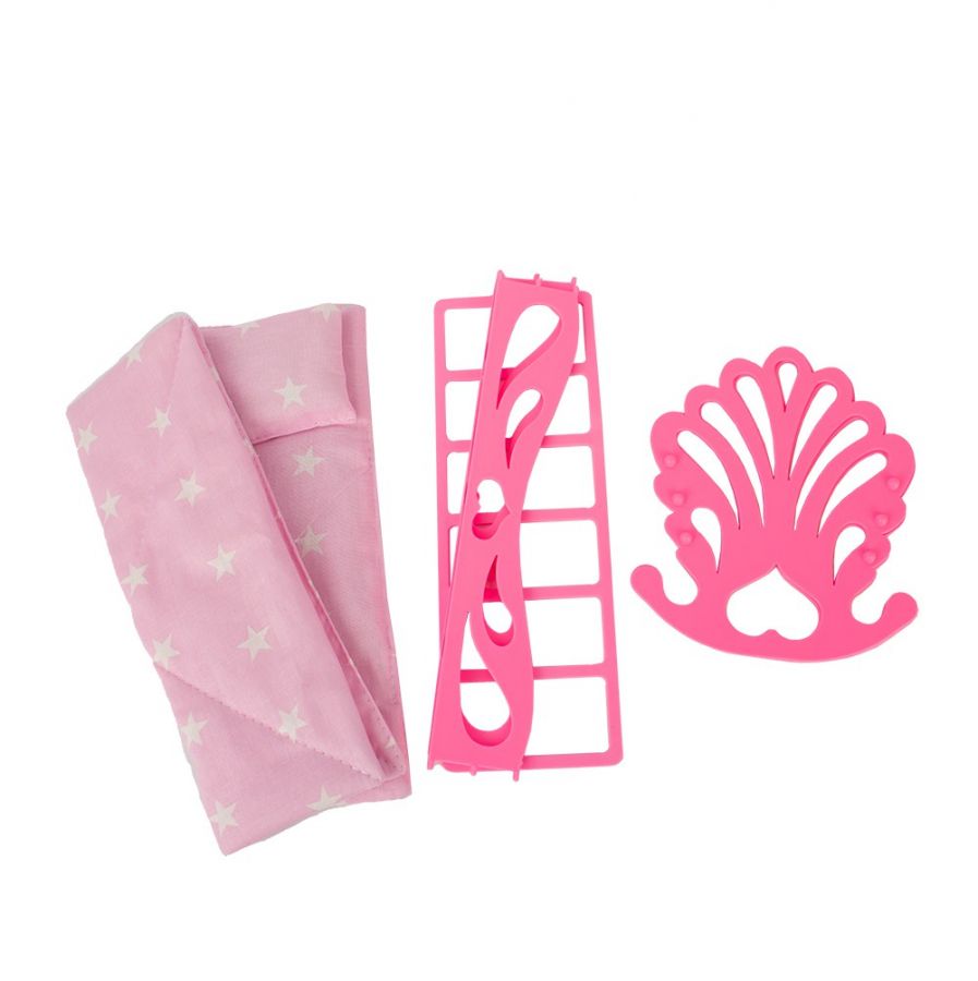 Игрушка Кровать кукольная с комплектом белья (матрас, подушка, одеяло) (4 пр.)