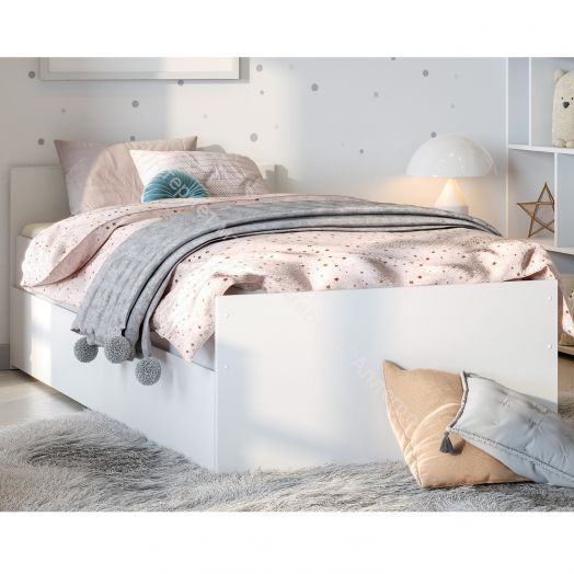 Кровать одинарная 900 Токио Белый текстурный