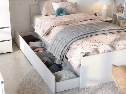 Кровать одинарная 900 Токио Белый текстурный