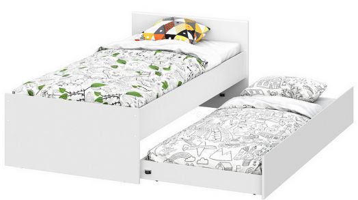 Кровать выкатная для одинарной Кровати Токио Белый текстурный