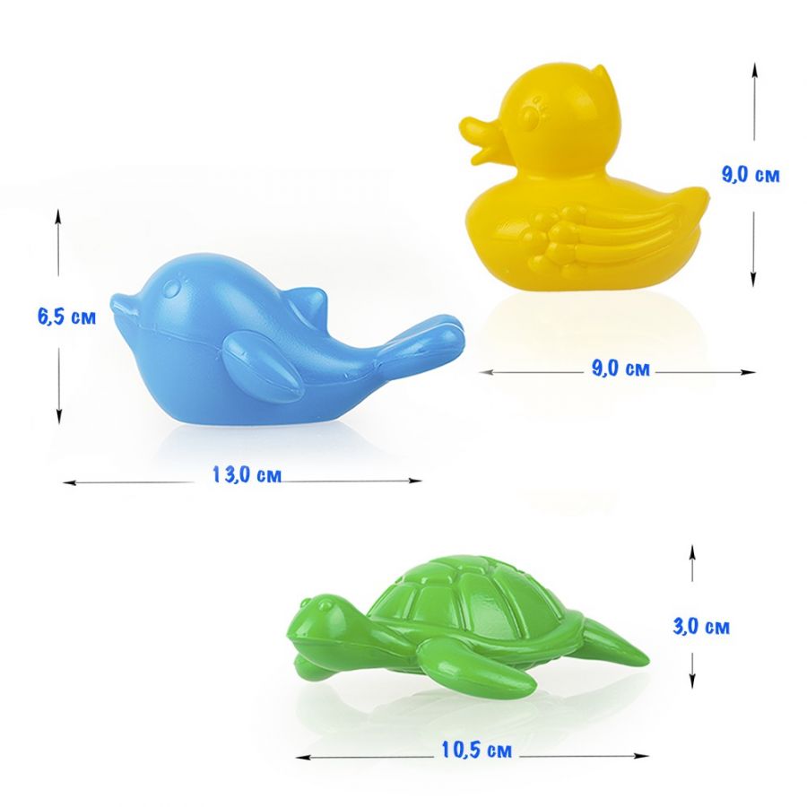 Набор для купания 3пр.(дельфин, черепаха, уточка)
