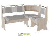 Скамья угловая ДЕЛЬТА 1500/1100 / сонома/ серо-белый /