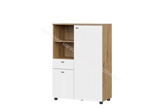 Тумба многофункциональная Милан Дуб Золотой/Белый Матовый