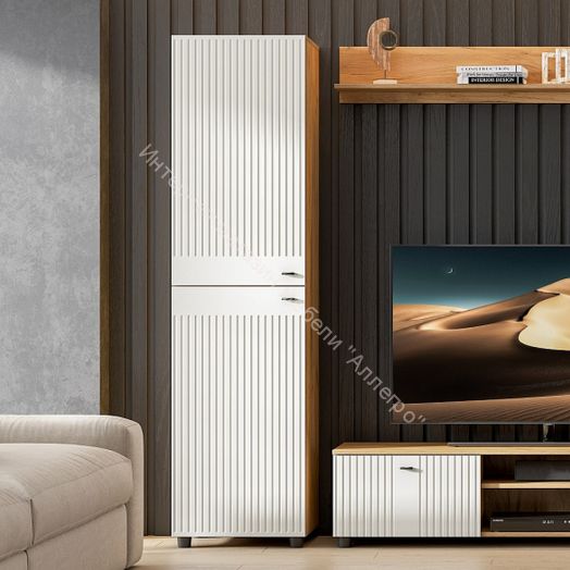 Пенал глухой Милан Дуб Золотой/Белый Матовый