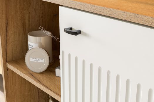 Пенал глухой Милан Дуб Золотой/Белый Матовый