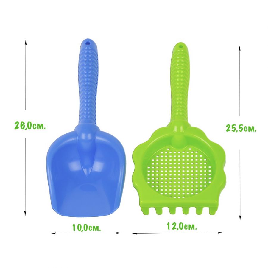 Игра Детский песочный набор 2пр.(грабли-ситечко L25см, совок)