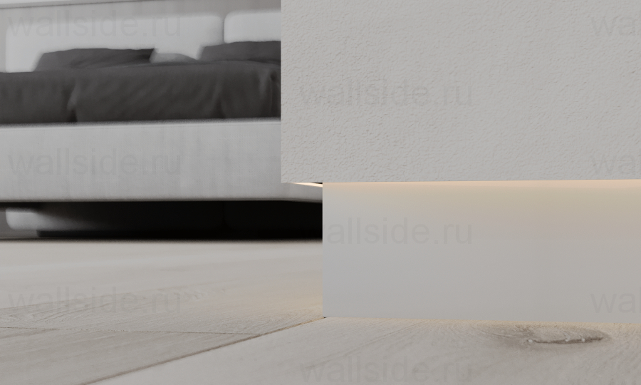 Скрытый плинтус Ликорн С-02.2.2 серебристый матовый