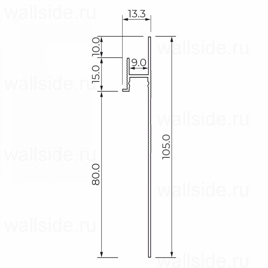 Скрытый плинтус Ликорн С-02.2.3 чёрный