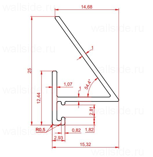 С-05.25.3 Y угловой микроплинтус Лайн Ликорн черный