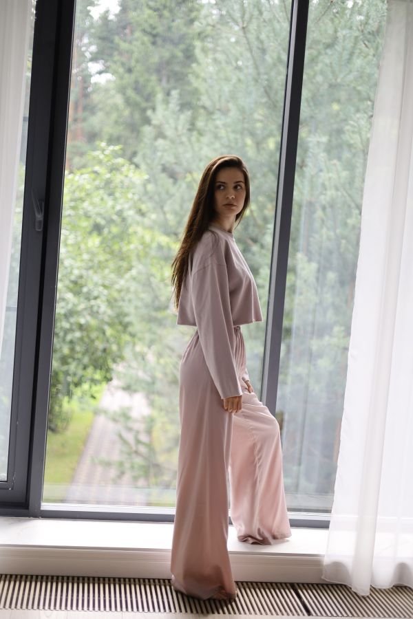 Кофта укороченная туман