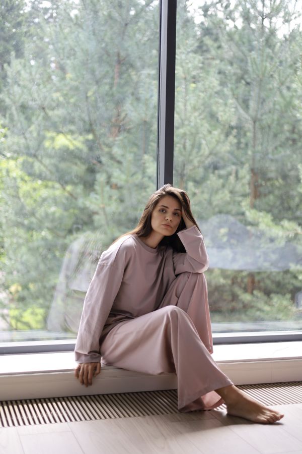 Кофта укороченная туман