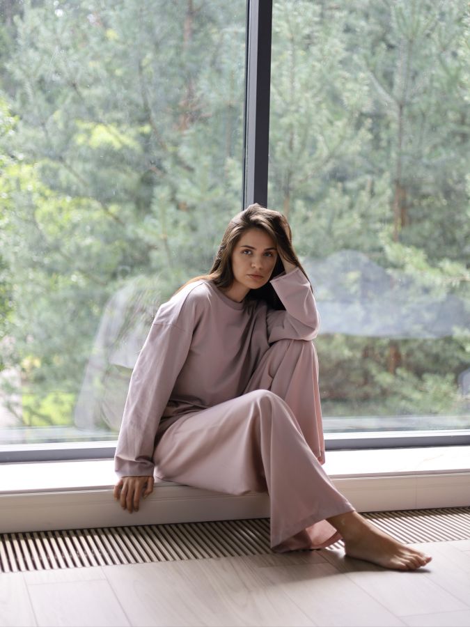 Кофта укороченная туман