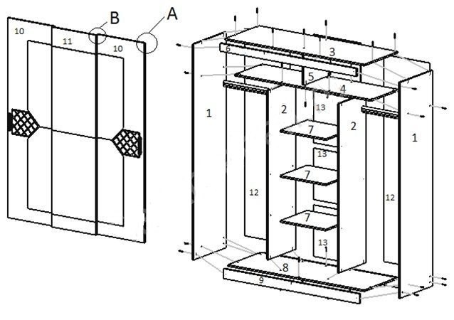 Николь комплект №1 Спальный гарнитур