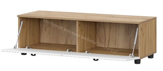 Тумба телевидеоаппаратура со створками Милан Дуб Золотой/Белый Матовый