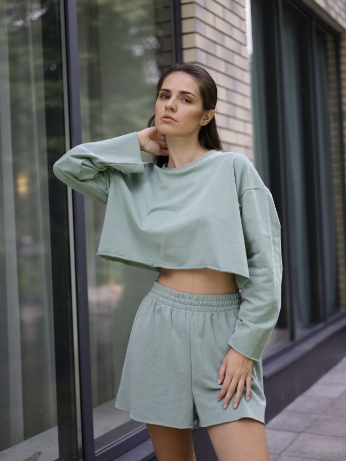 Кофта укороченная полынь