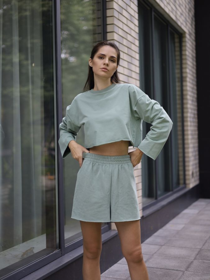 Кофта укороченная полынь