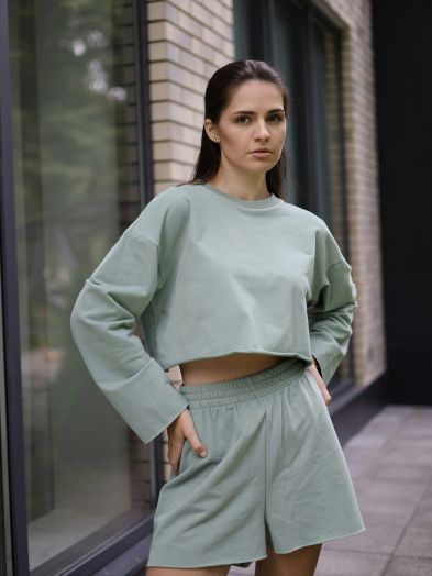 Кофта укороченная полынь