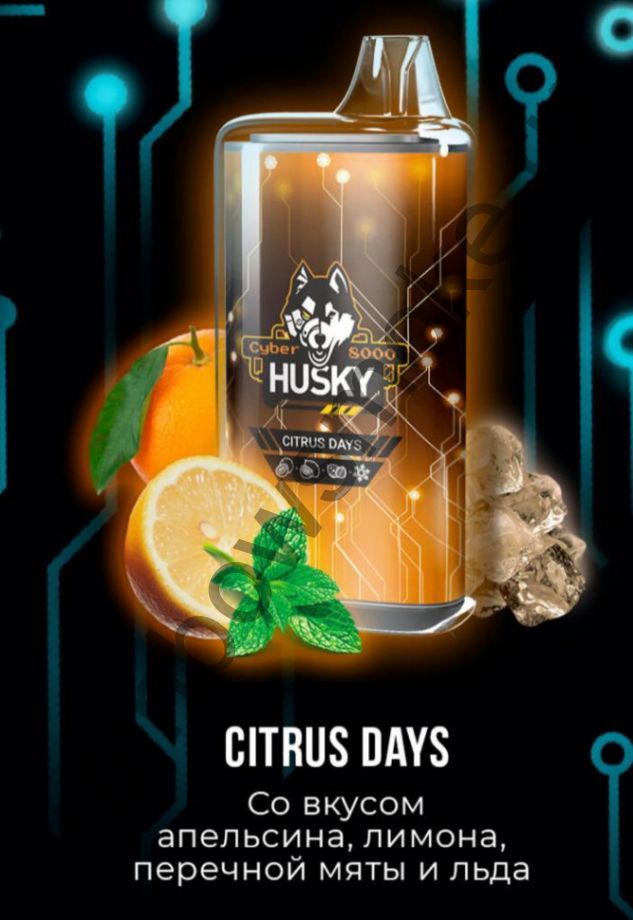 Одноразовая ЭС Husky Cyber 8000 - Citrus Days (Апельсин Лимон Мята Лёд)