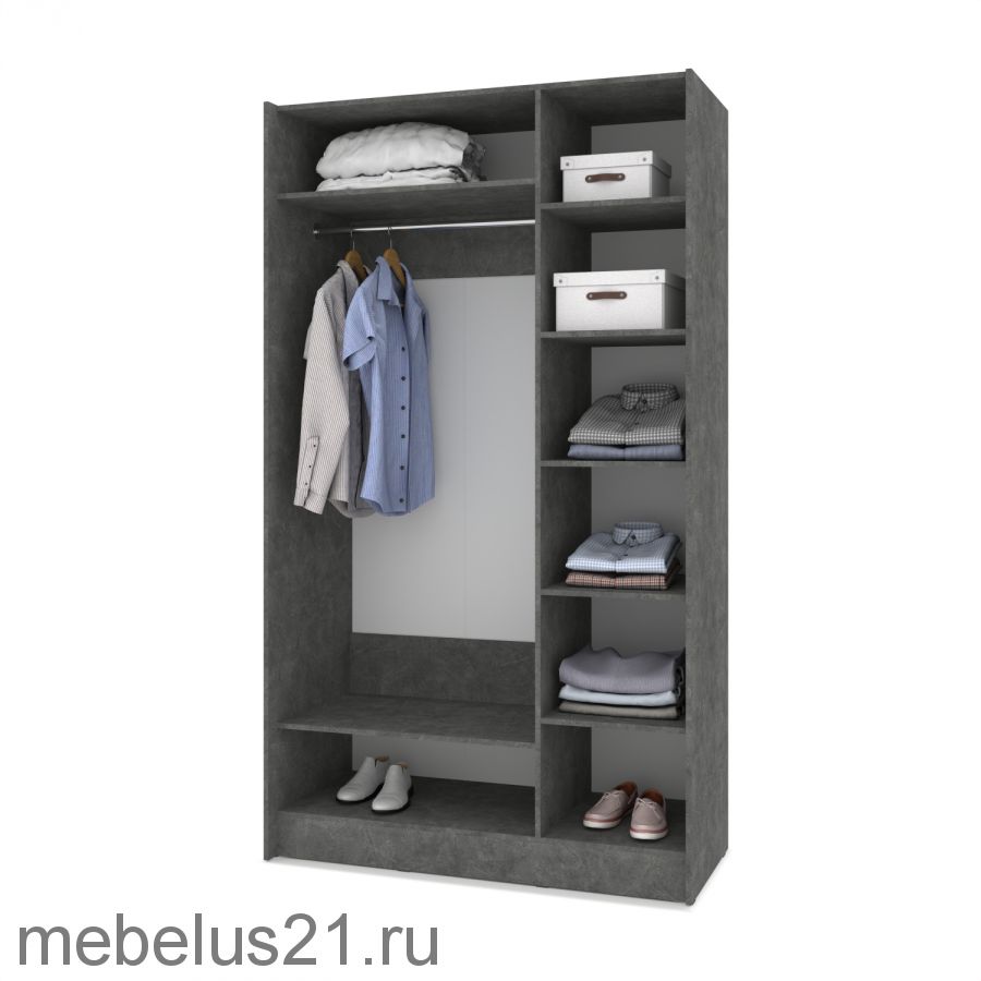 Шкаф купе с зеркалом Браун 130