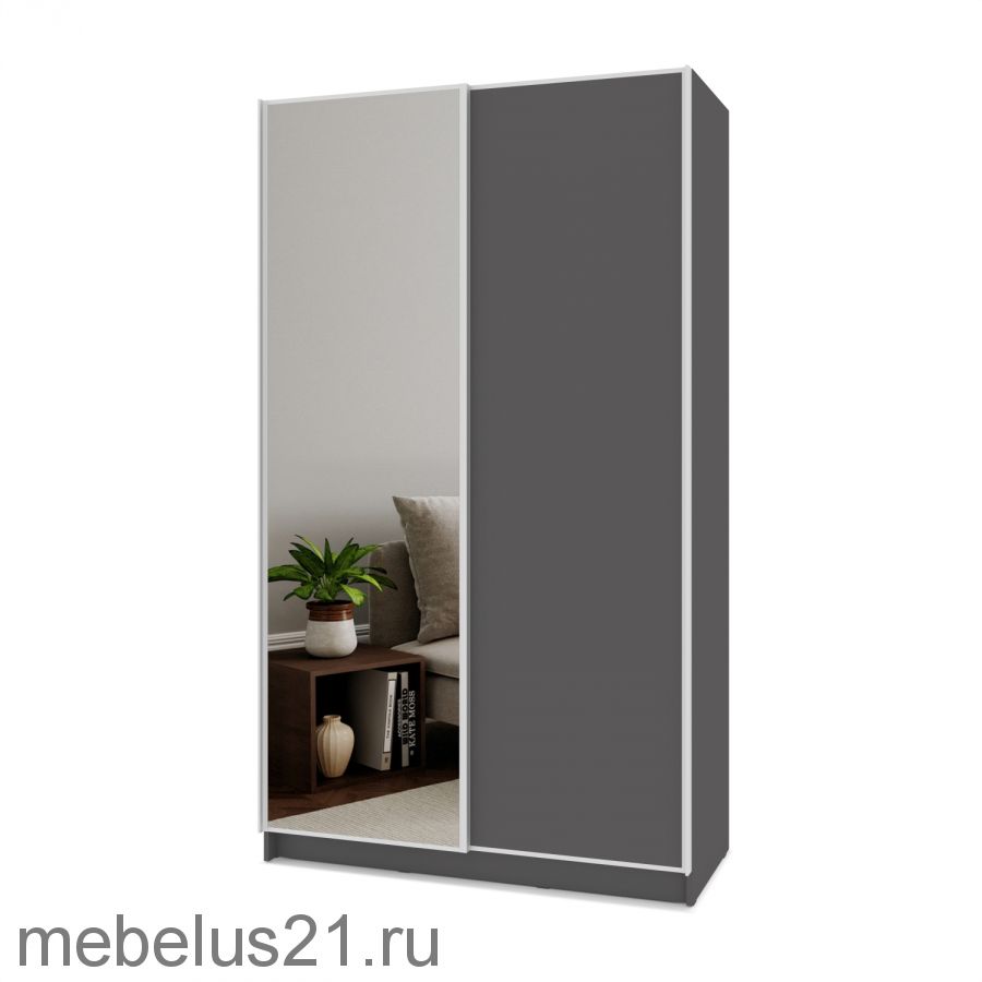 Шкаф купе с зеркалом Браун 130