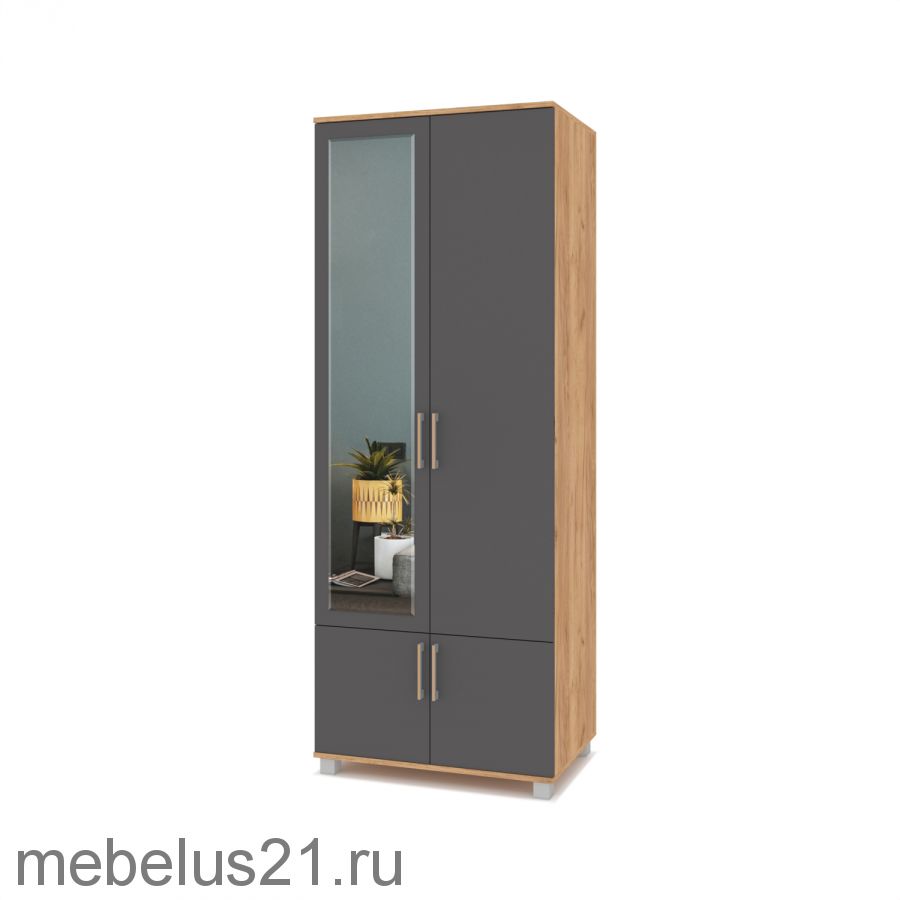 Шкаф 2-х створчатый с зеркалом  Ева Е-22