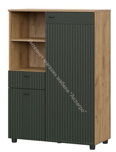 Тумба многофункциональная Милан Дуб Золотой/Олива Софт