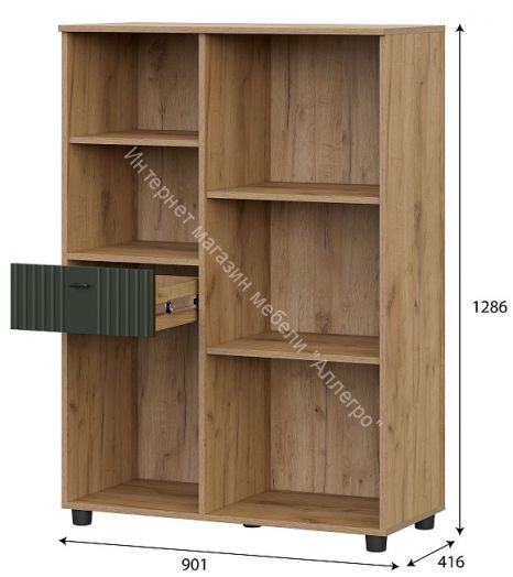 Тумба многофункциональная Милан Дуб Золотой/Олива Софт