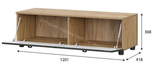 Тумба телевидеоаппаратура со створками Милан Дуб Золотой/Олива Софт