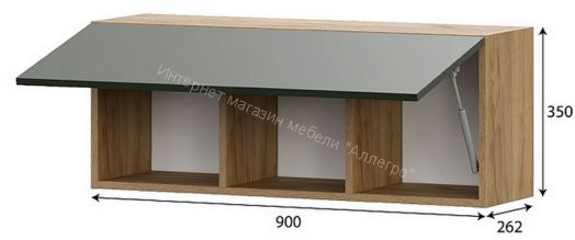 Шкаф навесной Милан Дуб Золотой/Олива Софт