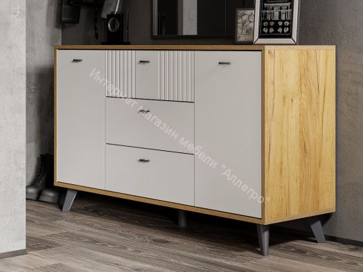 Спальня Милан Дуб Золотой/Белый Матовый