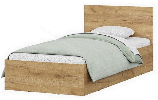 Кровать одинарная 0,9*2,0 (Серия 2) МСП 1 с настилом Лайт Дуб Золотой