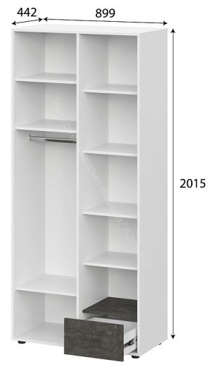 Шкаф комбинированный двухстворчатый Анри