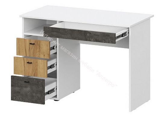 Надстройка на письменный стол Анри Белый Текстурный