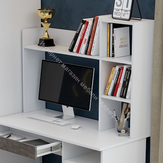 Надстройка на письменный стол Анри Белый Текстурный