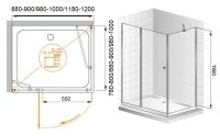 Душевой уголок распашной CEZARES 100х80 ELENA-W-AH-1-100/80-P-Cr схема 6