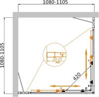 Душевой уголок CEZARES MOLVENO-A-22-80+30-C-Cr-IV схема 2