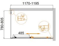 Душевой уголок CEZARES MOLVENO-AH-11-120/80-C-Cr-IV схема 3