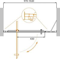 Распашная душевая дверь в нишу CEZARES MOLVENO-BA-11-70+30-C-Cr-IV схема 2