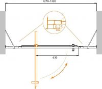 Распашная душевая дверь в нишу CEZARES MOLVENO-BA-12-90+40-C-Cr-IV схема 2