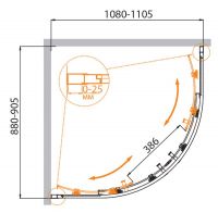 Душевой уголок CEZARES MOLVENO-RH-2-110/90-P-Cr схема 6