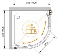Душевой уголок без поддона CEZARES MOMENTO-R-2-100-C-Cr 100x100 схема 4