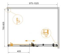 Душевой уголок CEZARES STYLUS-SOFT-AH-1-100/80-C-Cr схема 2