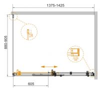 Душевой уголок CEZARES STYLUS-SOFT-AH-1-140/90-C-Cr схема 2