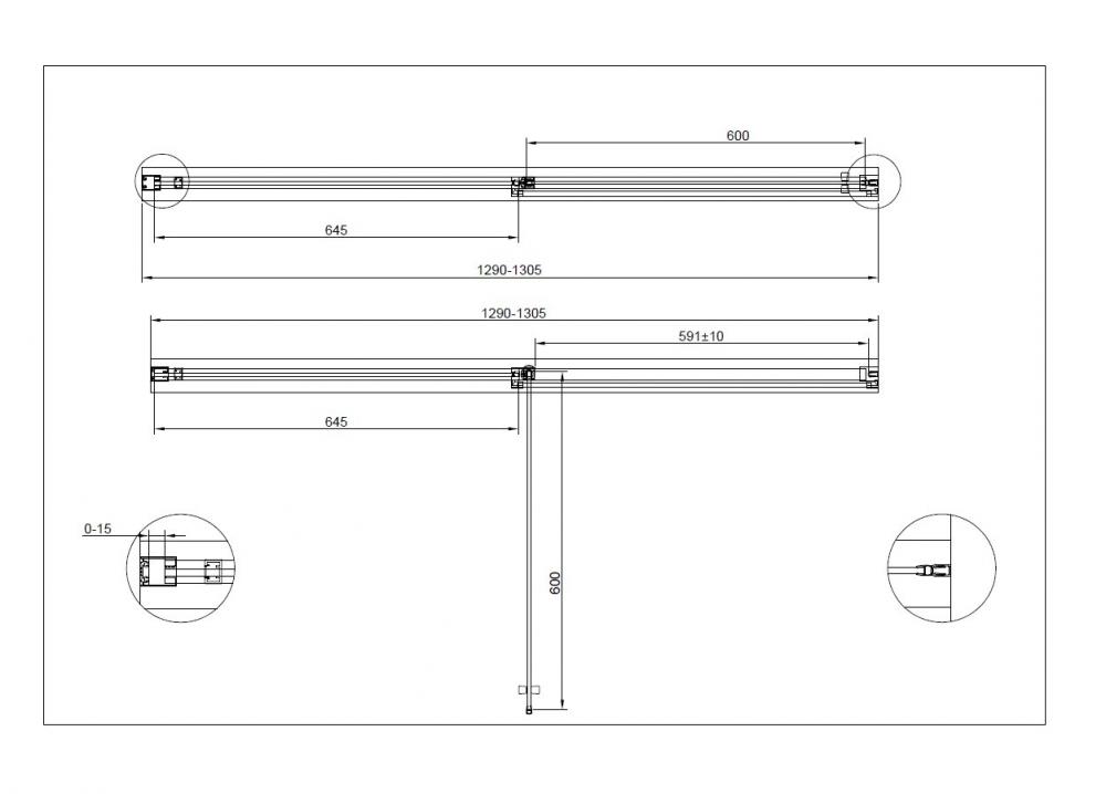 Душевая дверь в проем CEZARES URBAN-B-12-130-C схема 3