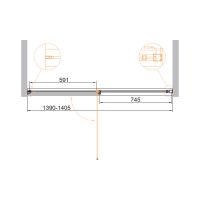 Душевая дверь в проем CEZARES URBAN-B-12-140-C схема 2