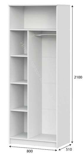 Шкаф ШК 2 Белый текстурный