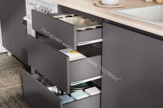 Кухонный гарнитур Денвер 2,0м Графит серый/Дуб Сонома