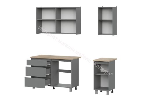 Кухонный гарнитур Денвер 1,6м Графит серый/Дуб Сонома